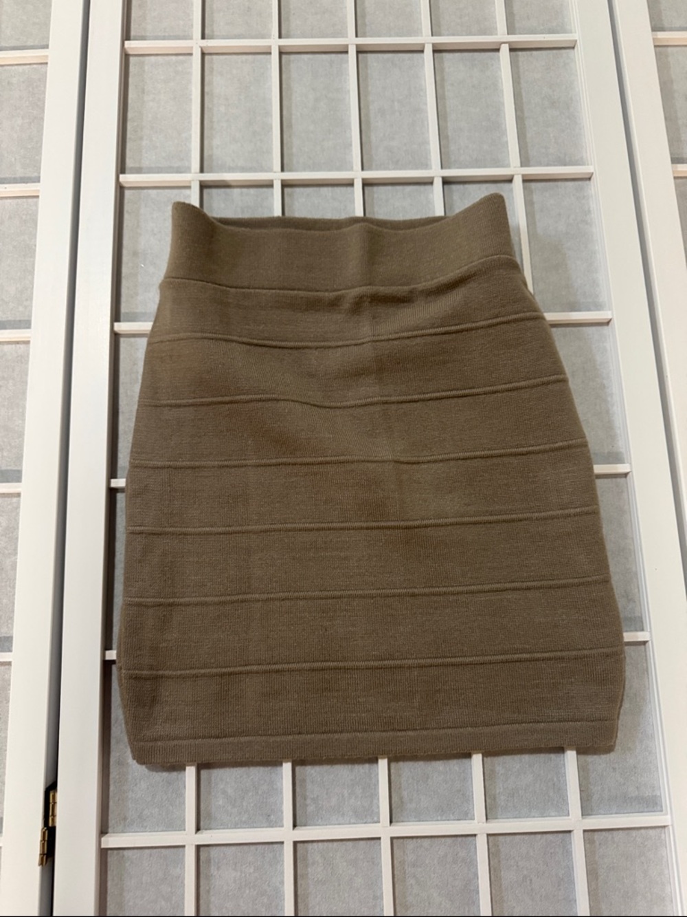 Joyce Leslie Olive Ribbed Pencil Skirt